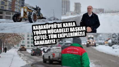 Karaköprü Belediyesi, kar yağışının etkili olduğu ilk andan itibaren sahaya