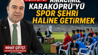 Karaköprü Belediye Başkanı Nihat Çiftçi, Doğukent Spor Kompleksi’nde altyapı sporcularıyla